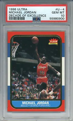 1996 Ultra Decade Of Excellence #U4 Michael Jordan PSA 10 (86 Fleer RC Style) • $149.95