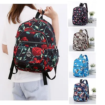 Season Crinkle Nylon Medium Backpack Woman Girl Lightweight Waterproof Back Pack • £16.99