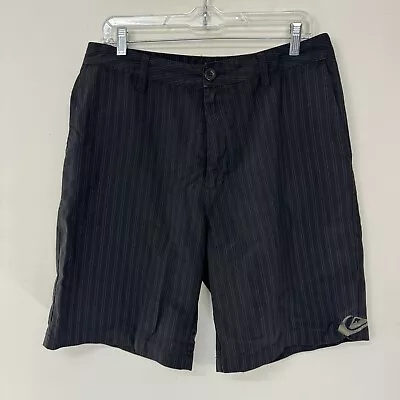 Y2K Vintage Quiksilver Shorts Mens Size 32 Surfwear Pin Stripe Black Australia • $31.99