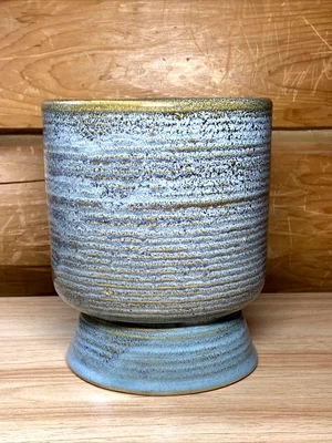 $75 • Buy Zanesville Vintage Homespun Stoneware Handthrown Vase Original Price Tag On Base