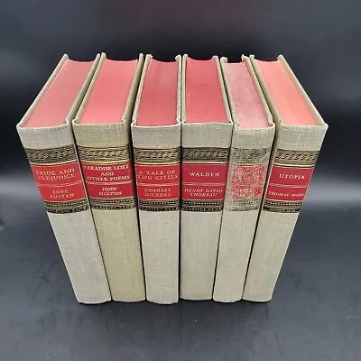 Classics Club Walter J Black 6 Book Lot Austen Milton Dickens Thoreau Defoe More • $25