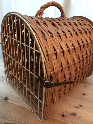 £6 • Buy Vintage Wicker Small Pet Carrier Cat Kitten Dog