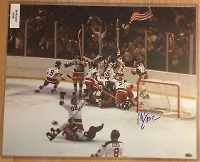 MIKE ERUZIONE Team USA Hockey Autographed Signed Photo 20x16 Leaf COA • $79
