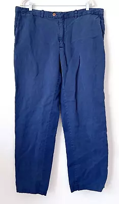 Tommy Bahama Mens Linen Lyocell Pants Trouser Navy Blue Size 40x32 30  Inseam • $39.99