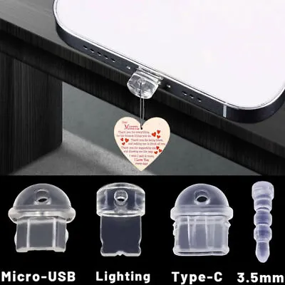 5PCS DIY Anti Dust Plug Clear Charge Port Dust Plug For IPhone/Android/Type C • £3