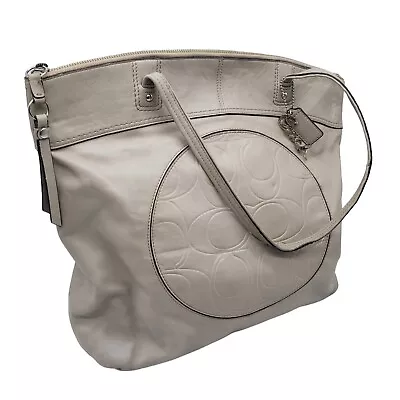 COACH Womens 'Laura' Taupe/Gray Leather LG. Carryall Shoulder Bag Purse Handbag • $39