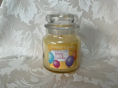 Yankee Candle “Happy Birthday” Med Jar 2015 Pour W/Deerfield Label From USA • £22.95