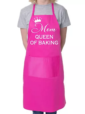 Mom Queen Of Baking  Novelty Cooking Bakers Ladies Apron Mothers Day  • £9.99