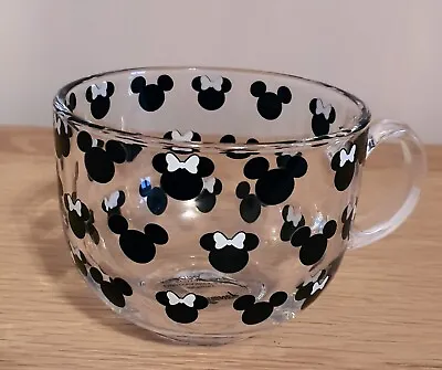 Disney Mickey & Minnie Mouse Glass Cappuccino Coffee Mug Cup X 1 ⭐️NEW⭐️ • £6.50
