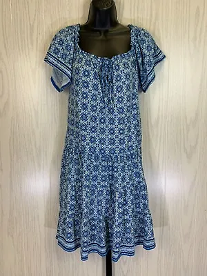 Max Studio Printed Short Sleeve Dress Women's Size S Blue Multi NEW MSRP $118 • $19.96