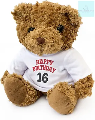 - HAPPY BIRTHDAY 16 - Teddy Bear - Cute And Cuddly - 16th Gift Present • £24.77