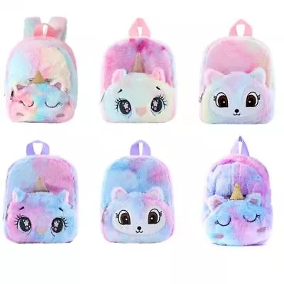 Children's Gift Unicorn Plush Backpack Schoolbag Travel Storage School Bag • £7.59