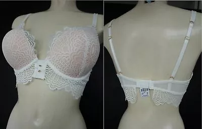 PRIMARK MAXIMISE+2 CUP SIZES STUNNING IVORY LACE ON NUDE ABSOLUTELY SEXY BRA Fab • £14.99