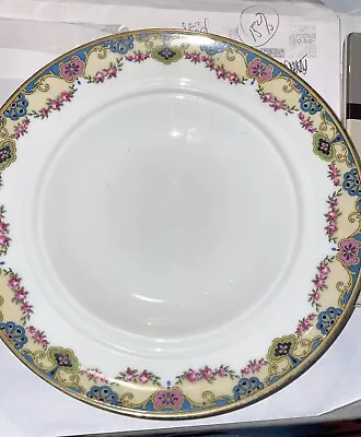 C Ahrenfeldt Limoges France Depose Yellow Blue Pink Rose Swags AHR9 Bowl 8  • $25