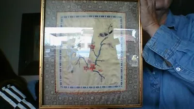 Beautiful Vintage Silk Hand-Embroidered Picture Prof-Framed Asian/Chinese WOW! • $29.96