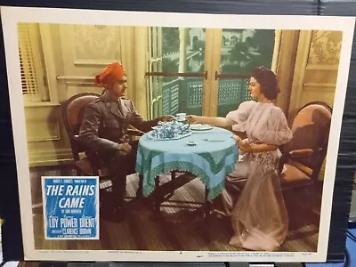 Lobby Card 1952rr THE RAINS CAME Myrna Loy Tyrone Power As Indian Doctor Table • $7.99