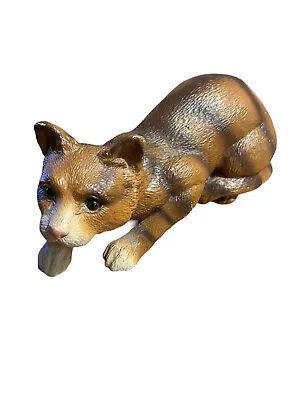 Vintage Universal Statuary 1992 SMALL Brown Cat Figure #5008 Tabby Cat Figurine • $17