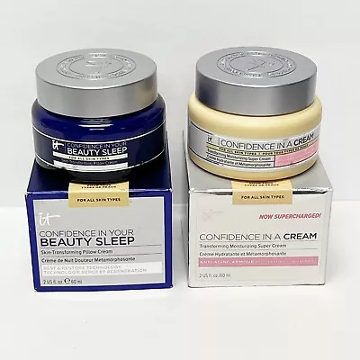 It Cosmetics Confidence In A Cream & Sleep Pillow Cream AM & PM Moisturizer Set • $43.71