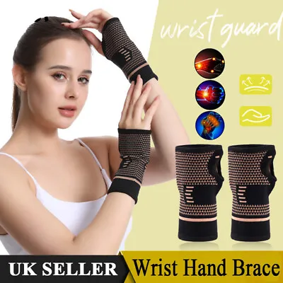 £5.69 • Buy Copper Wrist Hand Brace Support Fit Carpal Tunnel Splint Strap Sprain Arthritis