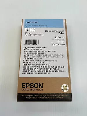 Genuine Epson T6035 -  220ml Light Syan - Ink Stylus Pro 7800 7880 9800 9880 • $79.99