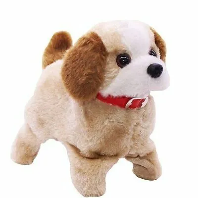 Toy Dog Barking Flip Sit And Walks New Beige White With Black Dots • £11.49
