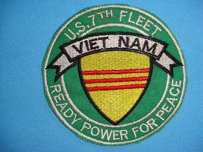 VIETNAM WAR PATCH US NAVY 7th FLEET   READY POWER FOR PEACE   • $12.58