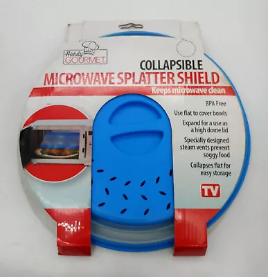 NOS Handy Gourmet Light Blue Collapsible Microwave Splatter Shield BPA Free • $7.95