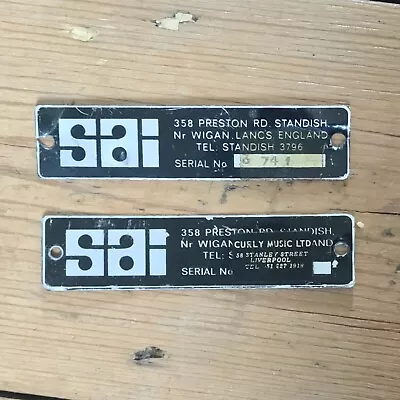 Vintage 1970's SAI 4x12 2x12 Valve / Tube Amplifier Combo  serial Tags • £14