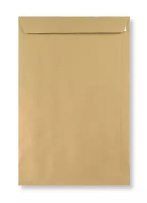 PACK OF 20 LARGE MANILA POCKET ENVELOPES 381 X 254mm (15  X 10 ) 130 GSM NO WIND • £8.99