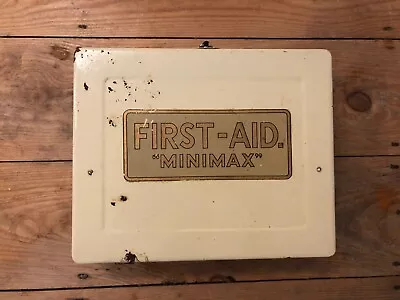 Genuine Vintage Cream Metal First Aid Box Tin Prop • £10