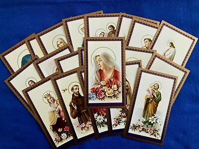 $21 • Buy Lot Of 20 Vintage Catholic HOLY CARDS Religious Saintly Images With Flowers #S19