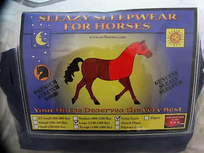 New Sleazy Sleepwear For Horses Stretch Neck Hood Nylon Navy Mane Tamer Genuine • $69.99