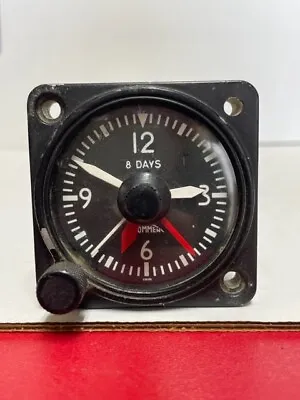 Aircraft Clock 8 Days Wakmann Watch Co. P/N W-33-7510-ETA Needs Repair • $150