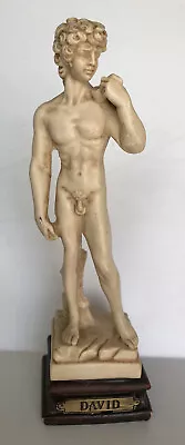 Vintage Statue David  Michelangelo Sculpture Artist Signed  VE MA  Italy   • $35.09