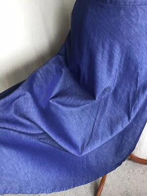 £12 • Buy JAEGER Denim Blue Cotton Chambray Flared Midi Skirt 12 Cruise Holiday