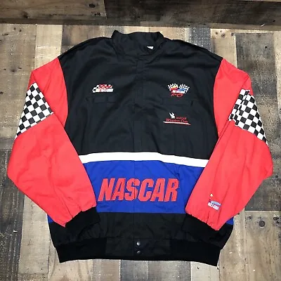 Vintage Team Nascar Racing Jacket Winston Cup Checker Sleeves Size XXL • $39.99