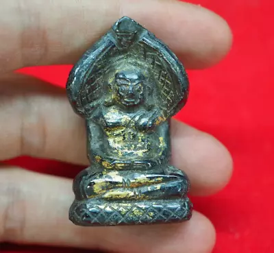 Amazing Antique Cobra Seated Buddha Naga Eye Gemstone Amulet Status Amulet • $125