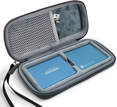 Case Ssd Carrying Shockproof Samsung T5 T3 Carrying Case Fit 2 SSDs Black-AU • $23.95