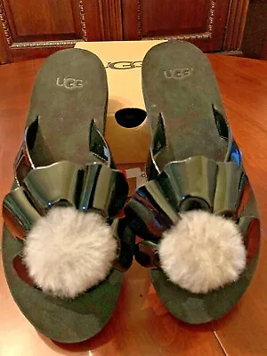 New UGG W Poppy Size 7 Flower Flip Flops Pom Pom Thongs Sandals Slippers Women  • $35.99
