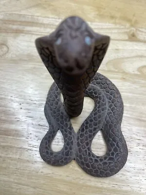 Vintage Carved Wood Cobra Snake 6” Tall Reptile Sculpture PoomPuhar Incense Hold • $19.44