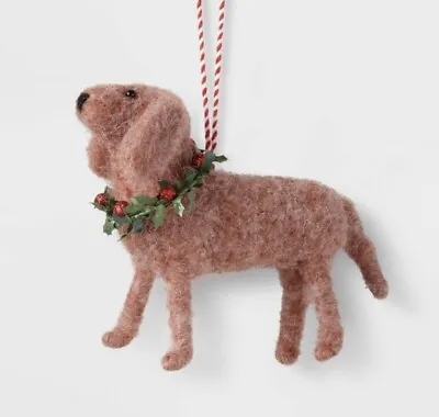 Dachshund Dog Ornament Target Wondershop Christmas Tree 2022 Felted Wool Doxie • $11.99