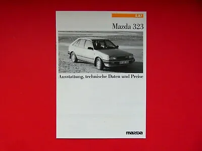 Brochure / Price List With Technical Data Mazda 323 LX GLX And GT 05/87 • $3.01