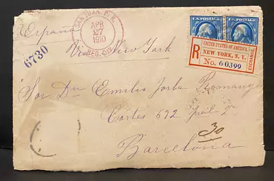 Puerto Rico 1910 Registered Cover/Letter Mason Monogram Wax Seal Comet Halley • $175