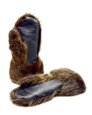Winter Long Men's Beaver Fur Gauntlets Winter Fur Mittens • $209