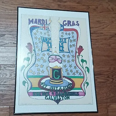 Mardi Gras Galveston TX 2002 Poster By Skynear Art Print LE/50  Mounted. PO • $100