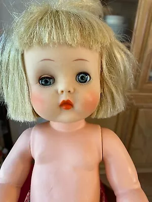 Vintage Horsman 15  Rubber Doll Squeaks Says 23 Sleep Eyes Blonde Hair Blue Eyes • $20
