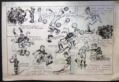 Paris V London Football Match Original Drawing Willem Van Hasselt 1913 • £200