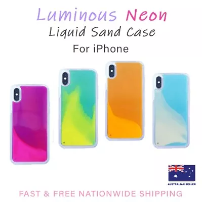 $9.95 • Buy Luminous Neon IPhone Case For 11 12 8 Plus SE2020 XR XS Max Silicone Liquid Sand