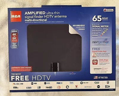 RCA ANT1150F Ultra-Thin Indoor Amplified HDTV Multi-Directional Antenna New • $3.99