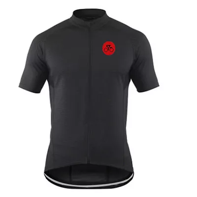 Men's Black Cycling Jersey Shirts Vintage Bicycle Cycle Jersey Top Coolmax S-5XL • $30.79